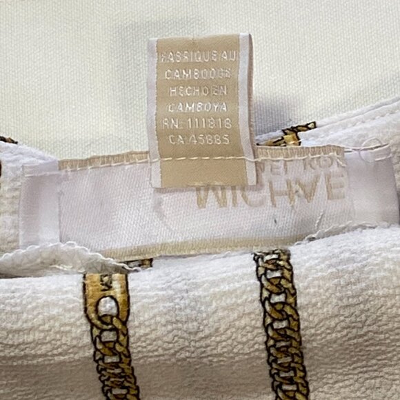 Michael Michael Kors Chain Print Blouse | Tie Sleeve | Size S - Picture 6 of 11